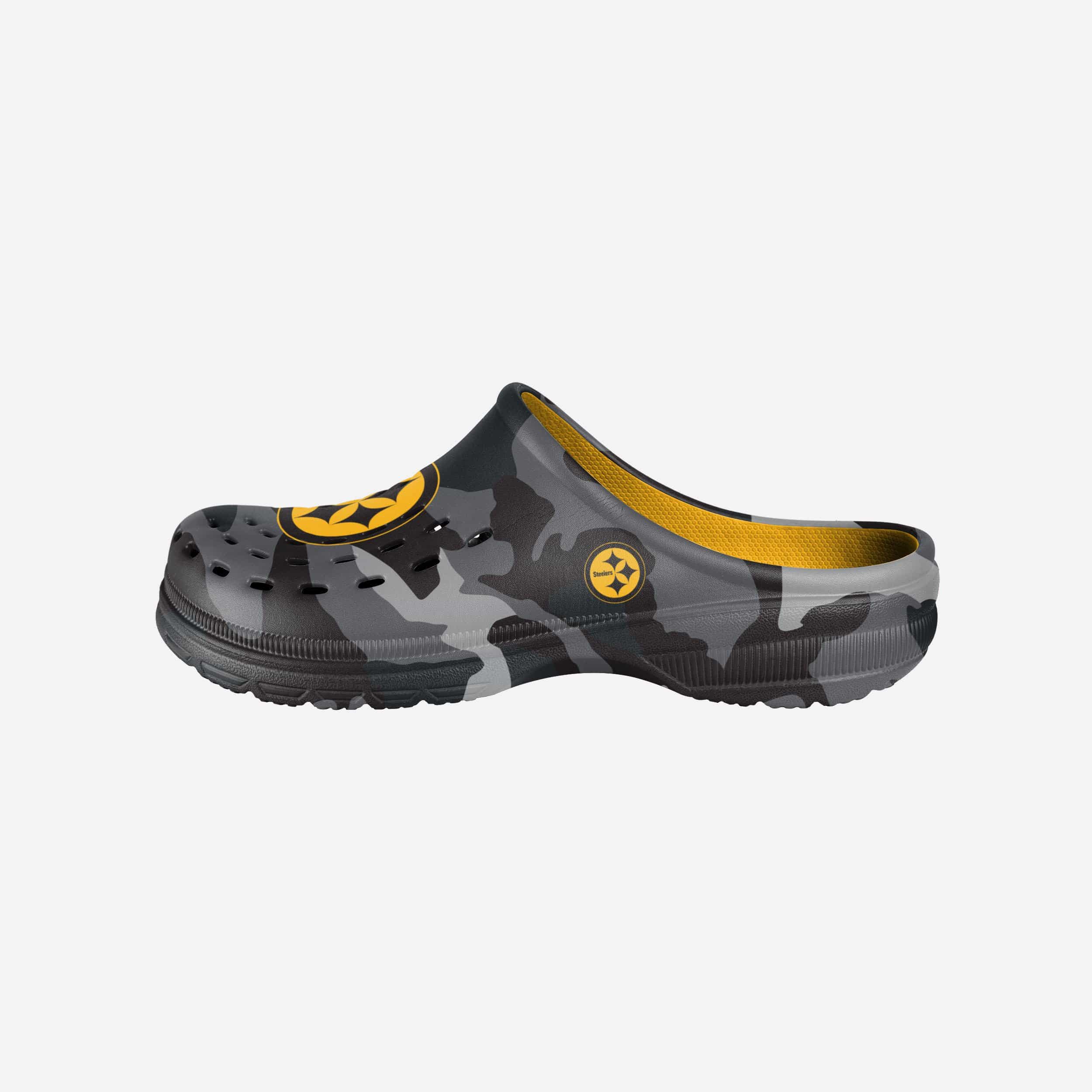 NFL Pittsburgh Steelers Camo 3D Funny Crocs Clog Shoes - Bring