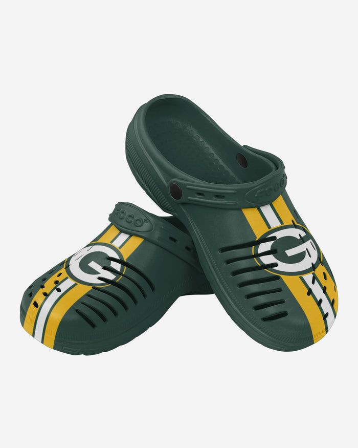 Green Bay Packers Team Stripe Clog With Strap FOCO - FOCO.com