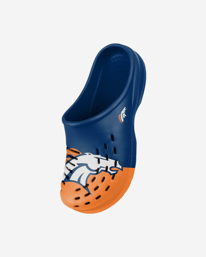 Denver Broncos Youth Colorblock Big Logo Clog, Unisex Size: L