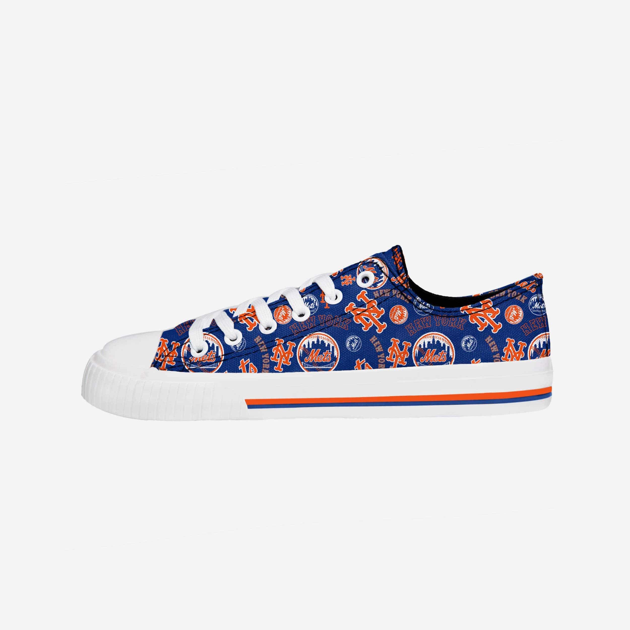 Lids New York Mets FOCO Women's Low Top Canvas Shoes - Cream