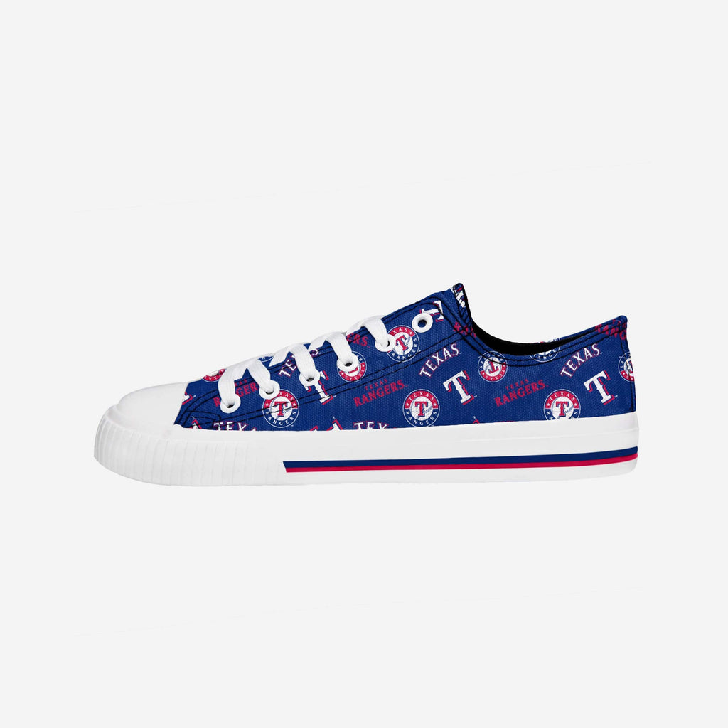 Texas Rangers Womens Low Top Repeat Print Canvas Shoe FOCO - FOCO.com