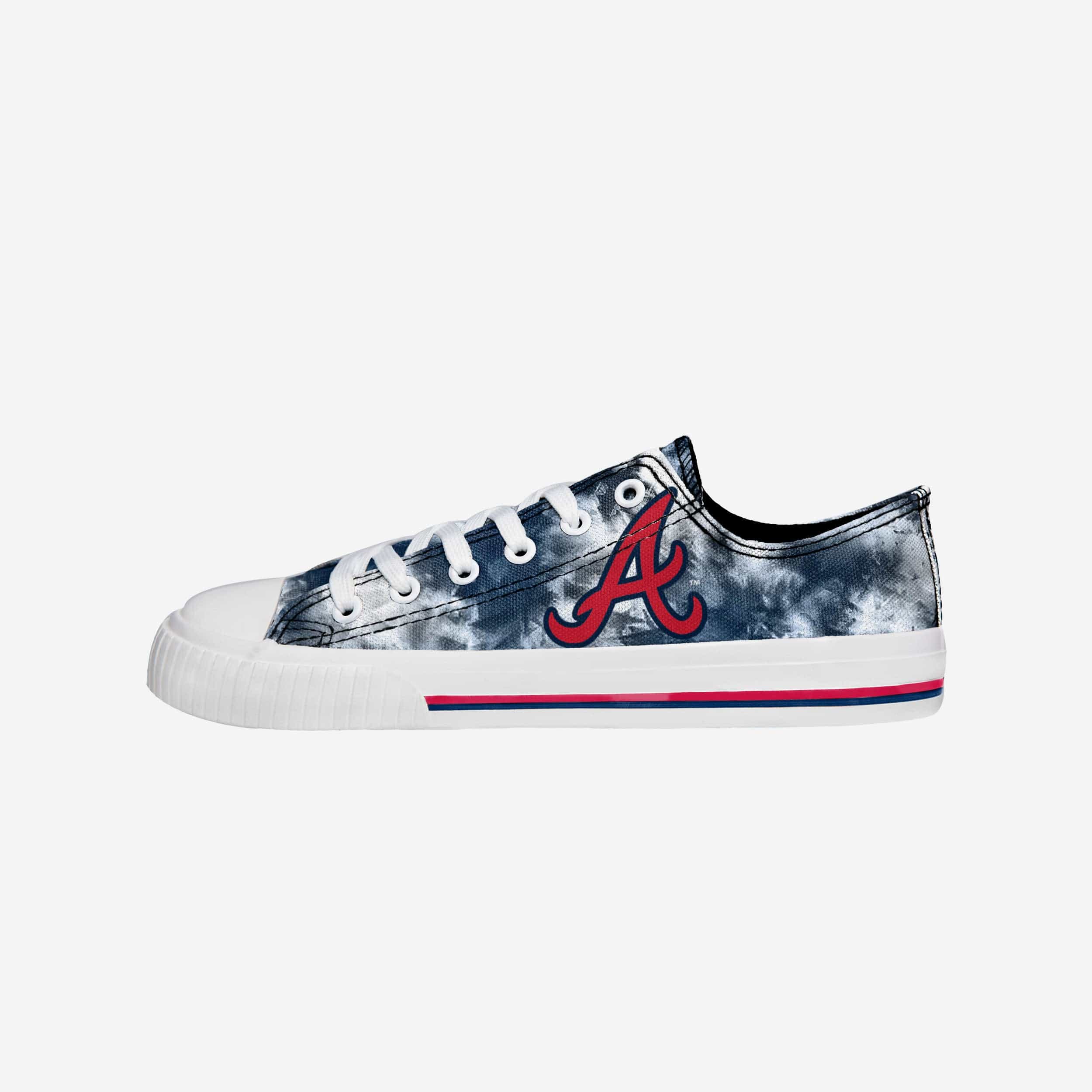 Women's FOCO Chicago Cubs Big Logo Tie-Dye Canvas Sneakers