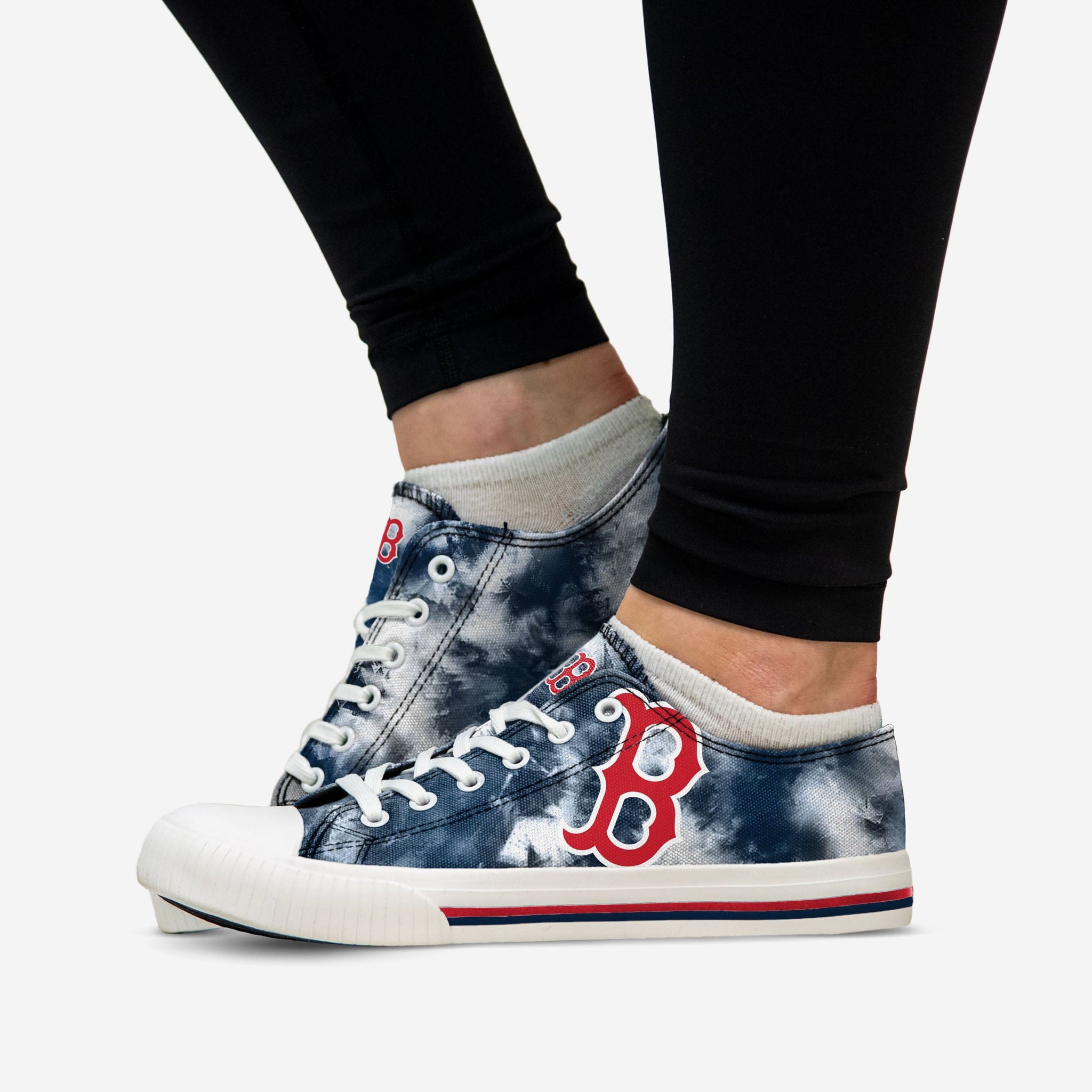 Boston Red Sox Womens Low Top Tie-Dye Canvas Shoe, Size: 7
