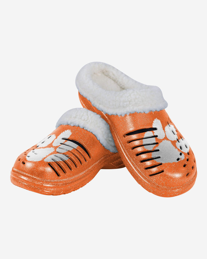 Clemson Tigers Womens Sherpa Lined Glitter Clog FOCO - FOCO.com