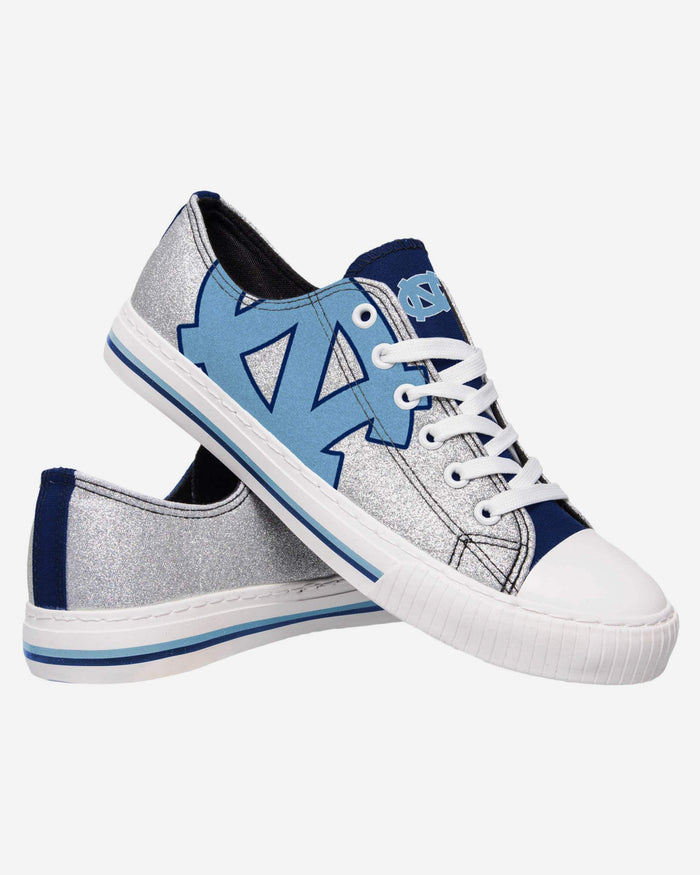 North Carolina Tar Heels Womens Glitter Low Top Canvas Shoe FOCO - FOCO.com