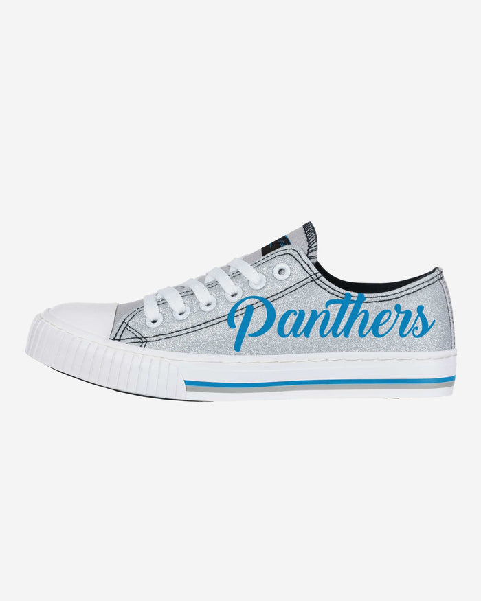 Carolina Panthers Womens Color Glitter Low Top Canvas Shoes FOCO 6 - FOCO.com