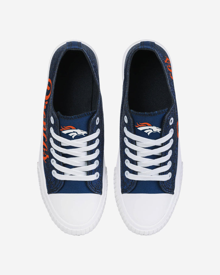 Denver Broncos Womens Color Glitter Low Top Canvas Shoes FOCO - FOCO.com