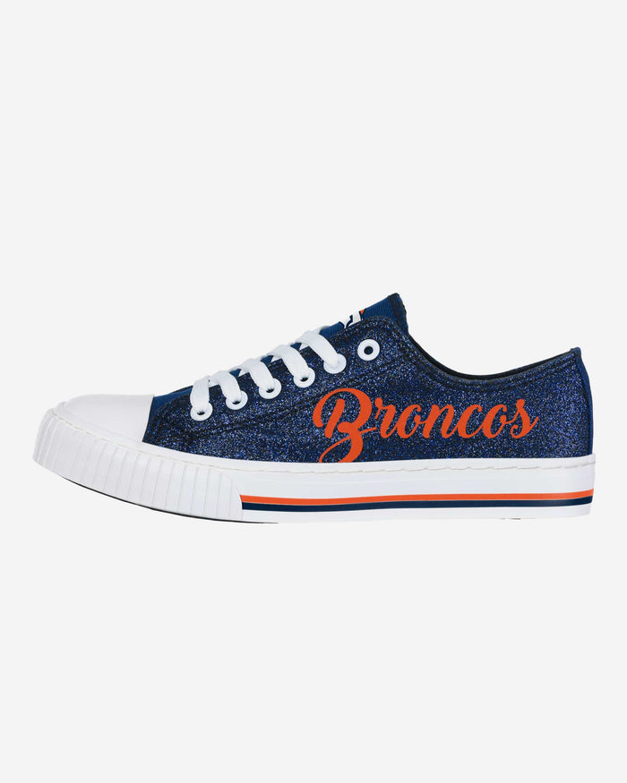 Denver Broncos Womens Color Glitter Low Top Canvas Shoes FOCO 6 - FOCO.com