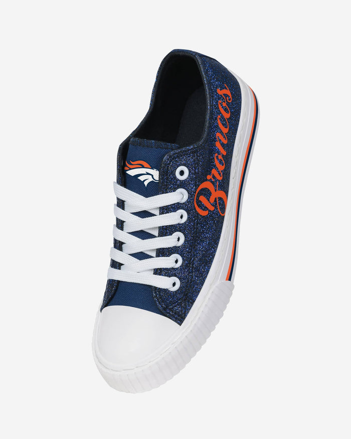 FOCO Denver Broncos NFL Womens Color Glitter Low Top Canvas Shoes - 6