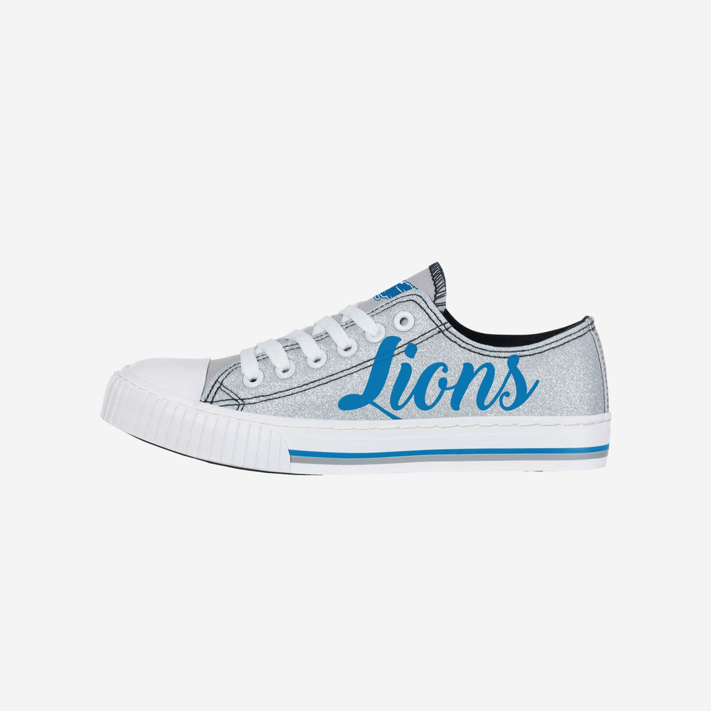 Detroit Lions Womens Color Glitter Low Top Canvas Shoes FOCO 6 - FOCO.com