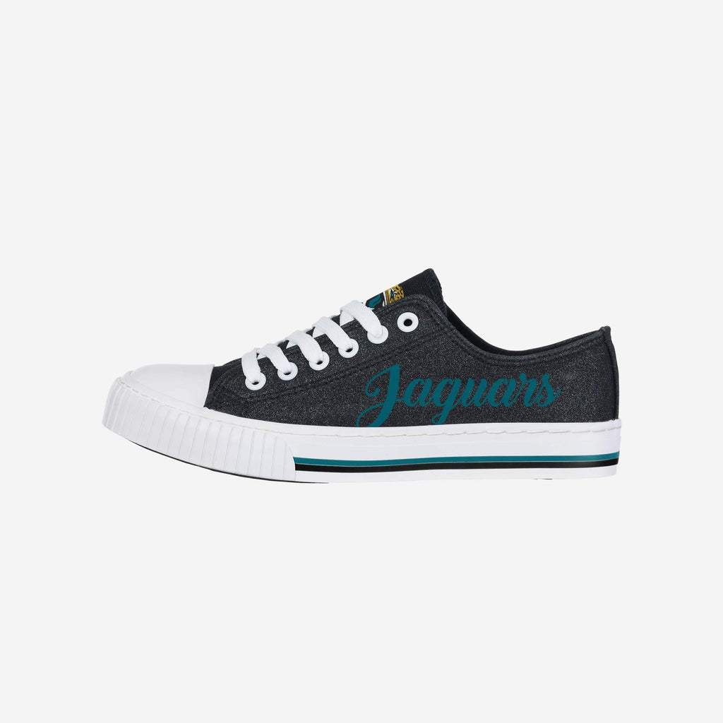 Jacksonville Jaguars Womens Color Glitter Low Top Canvas Shoes FOCO 6 - FOCO.com