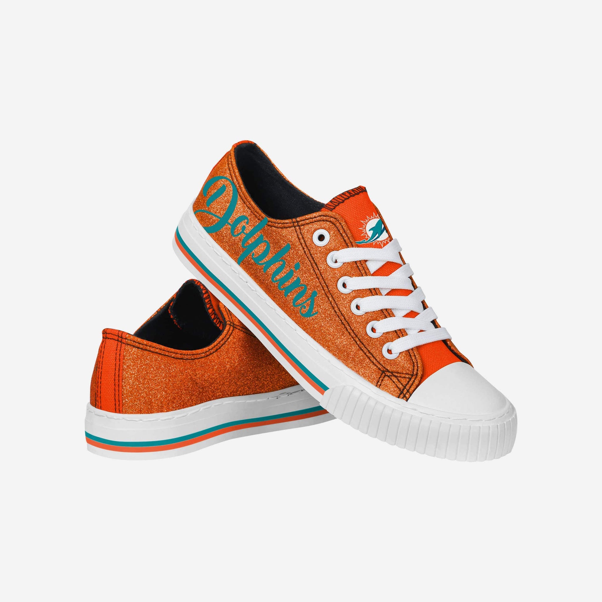 Lids Miami Dolphins Cuce Women's Glitter Sneakers - Orange