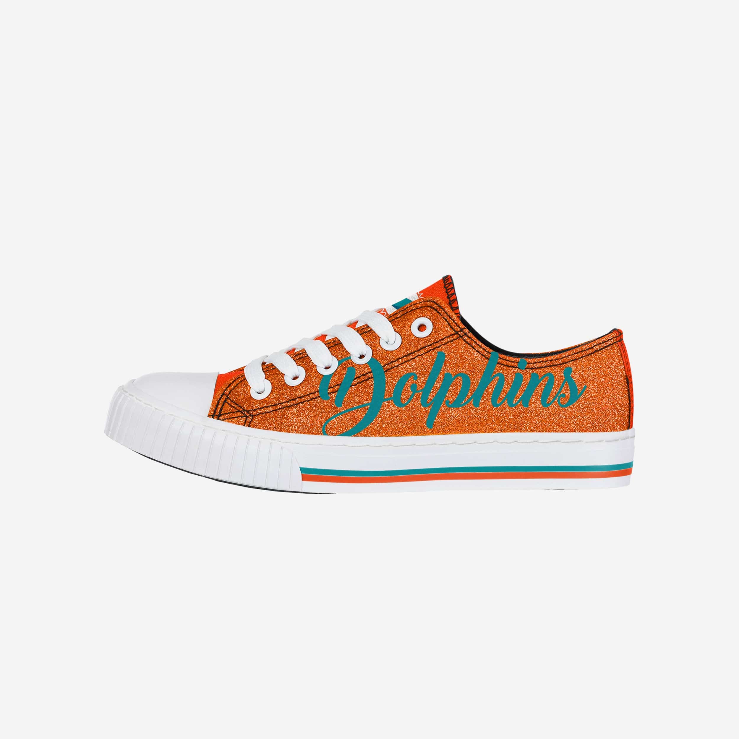 Lids Miami Dolphins Cuce Women's Glitter Sneakers - Orange