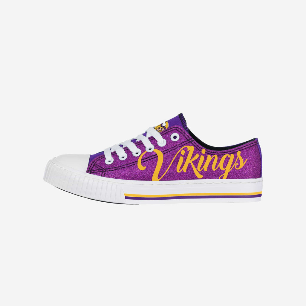 Minnesota Vikings Womens Color Glitter Low Top Canvas Shoes FOCO 6 - FOCO.com