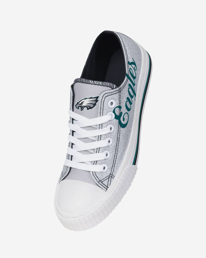 Philadelphia Eagles Womens Color Glitter Low Top Canvas Shoes FOCO - FOCO.com