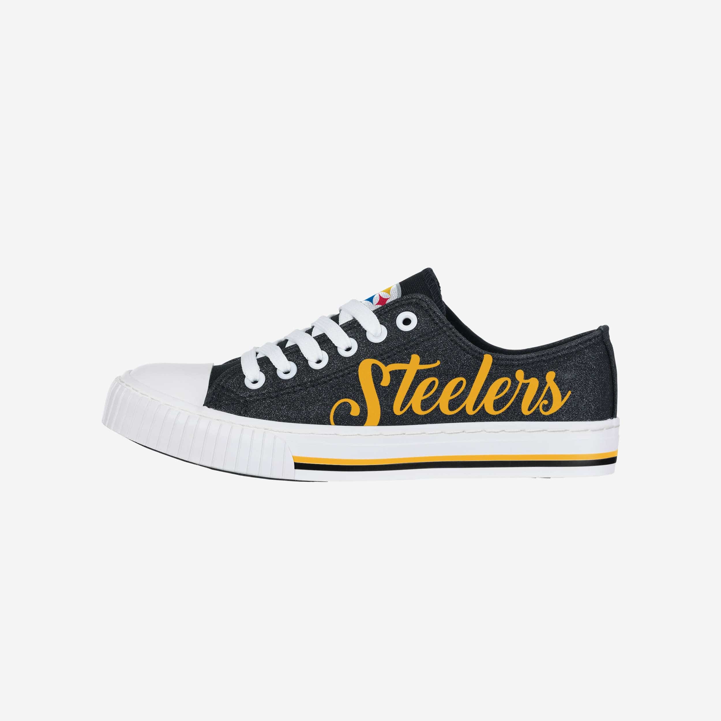 Pittsburgh Steelers NFL Womens Glitter Low Top Canvas Shoes