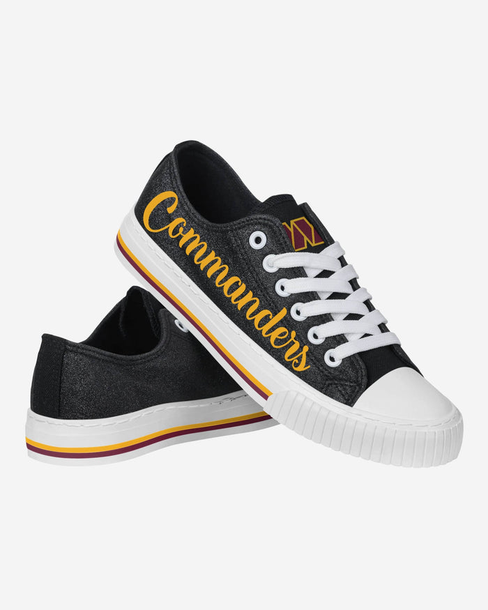 Washington Commanders Womens Color Glitter Low Top Canvas Shoe FOCO - FOCO.com