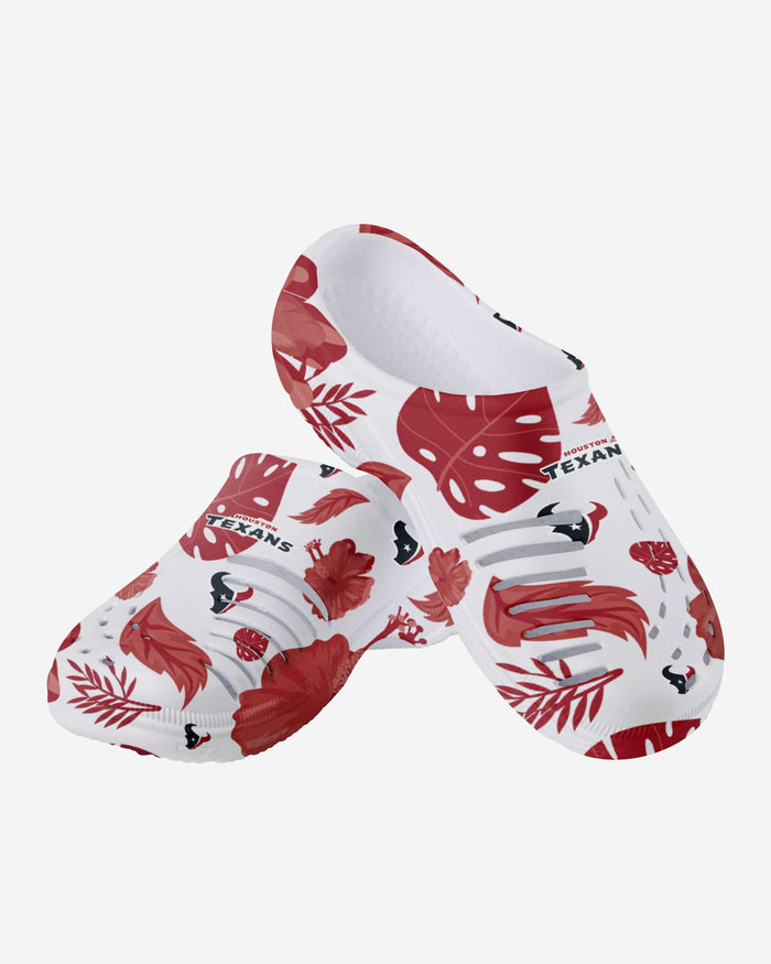 Houston Texans Womens Floral White Clog FOCO - FOCO.com