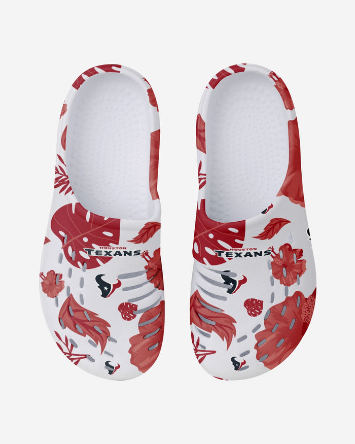 Houston Texans Womens Floral White Clog FOCO - FOCO.com