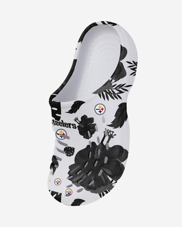 Pittsburgh Steelers Womens Floral White Clog FOCO - FOCO.com