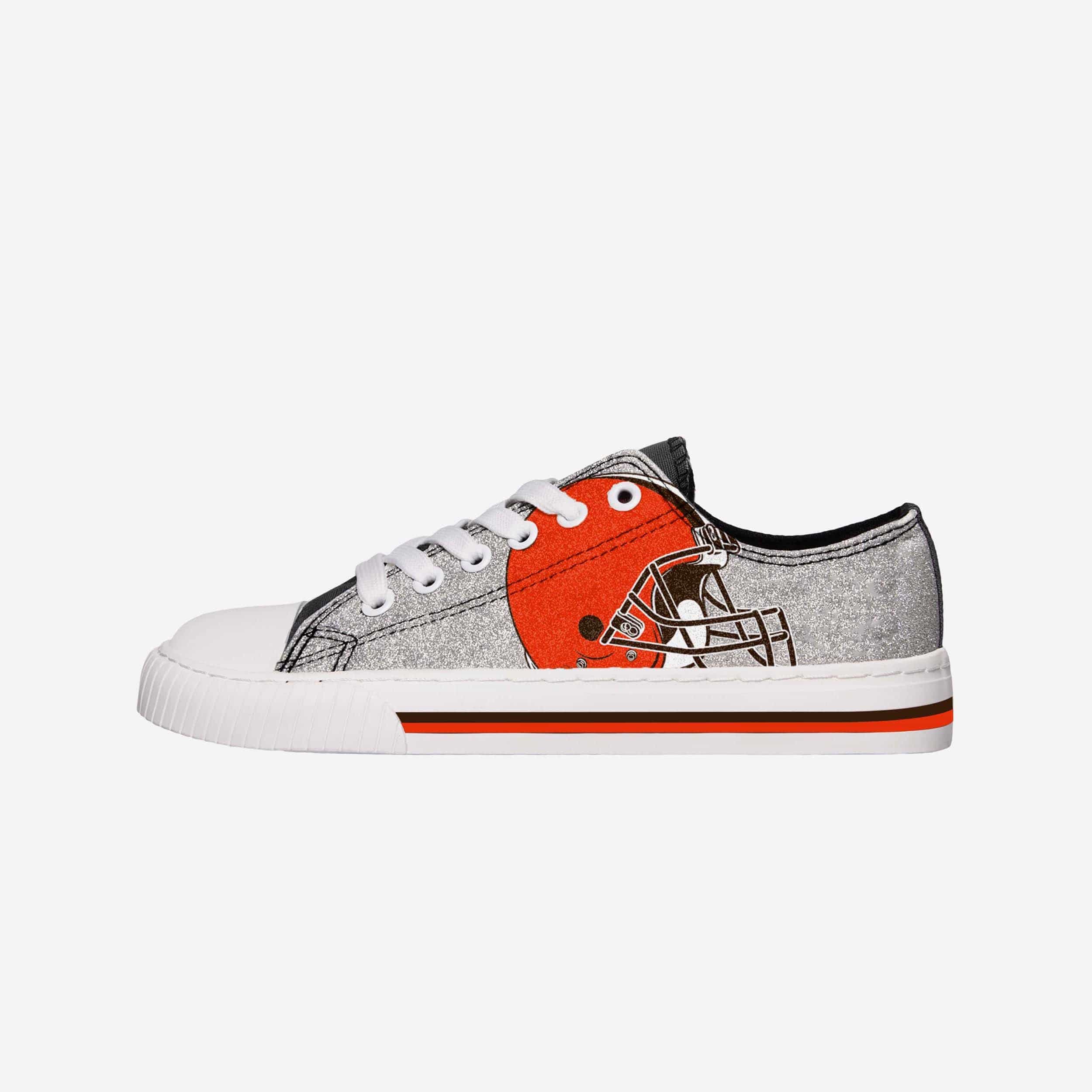 : FOCO Cleveland Browns NFL Womens Glitter Low Top