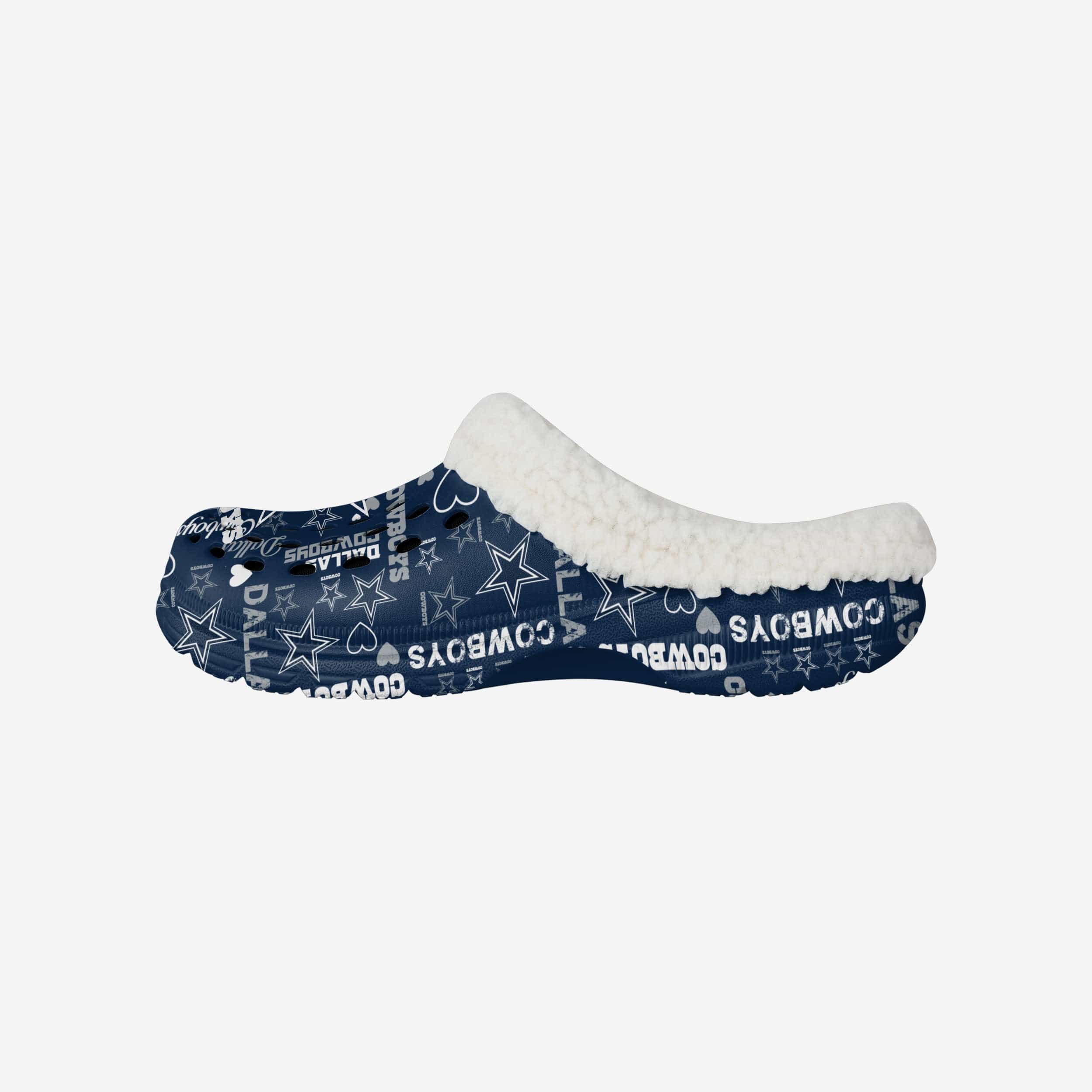 Logo Navy Star Dallas Cowboys White Crocs Clog Shoes - Discover