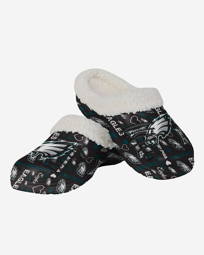 Philadelphia Eagles Womens Sherpa Lined Logo Love Clog FOCO - FOCO.com