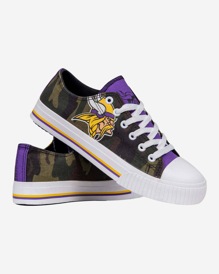 Minnesota Vikings Womens Camo Low Top Canvas Shoe FOCO - FOCO.com