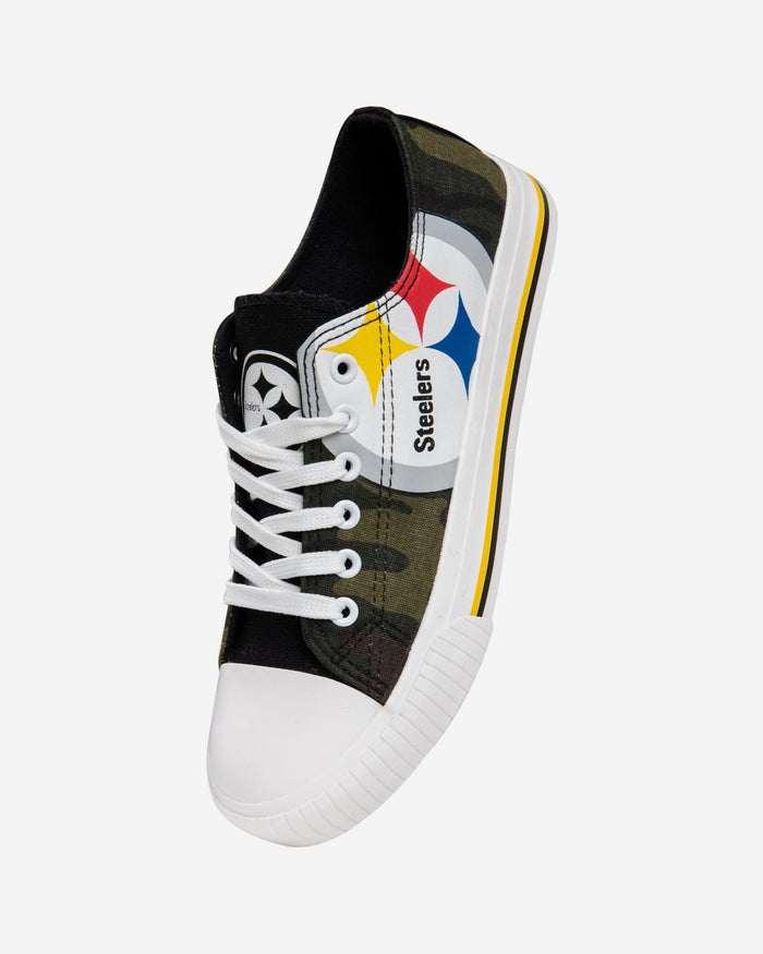 Pittsburgh Steelers Womens Camo Low Top Canvas Shoe FOCO - FOCO.com