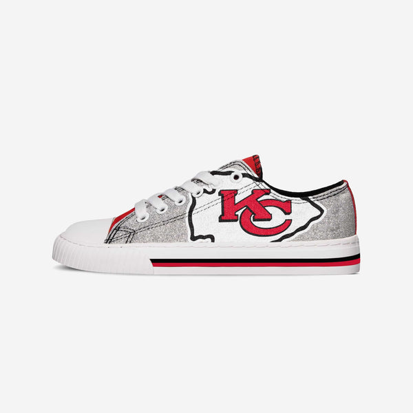 Kansas City Chiefs Womens Glitter Low Top Canvas Shoe FOCO