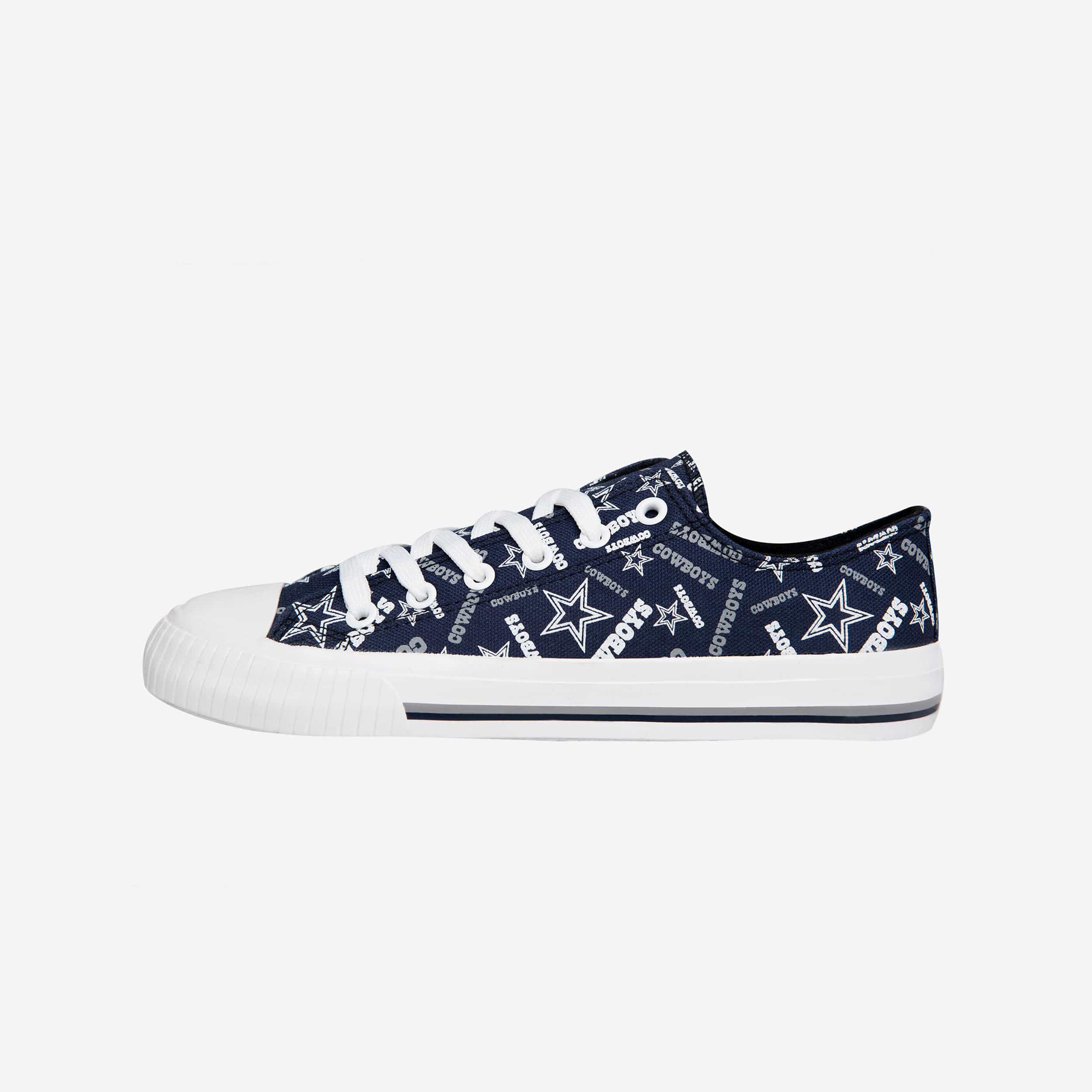 FOCO Women's Dallas Cowboys Low Top Repeat Print Canvas Shoes