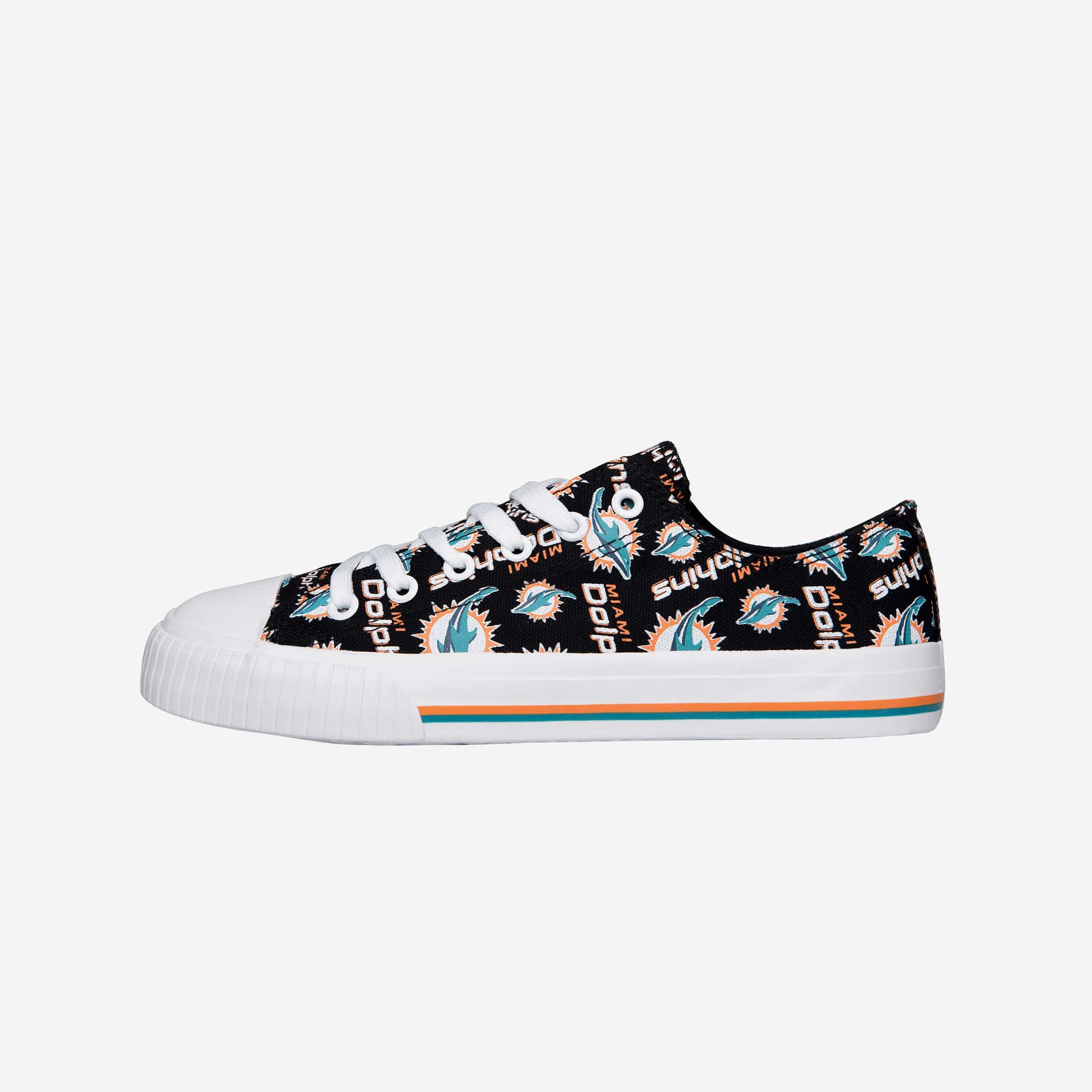 Miami Dolphins Mens Low Top Big Logo Canvas Shoe FOCO