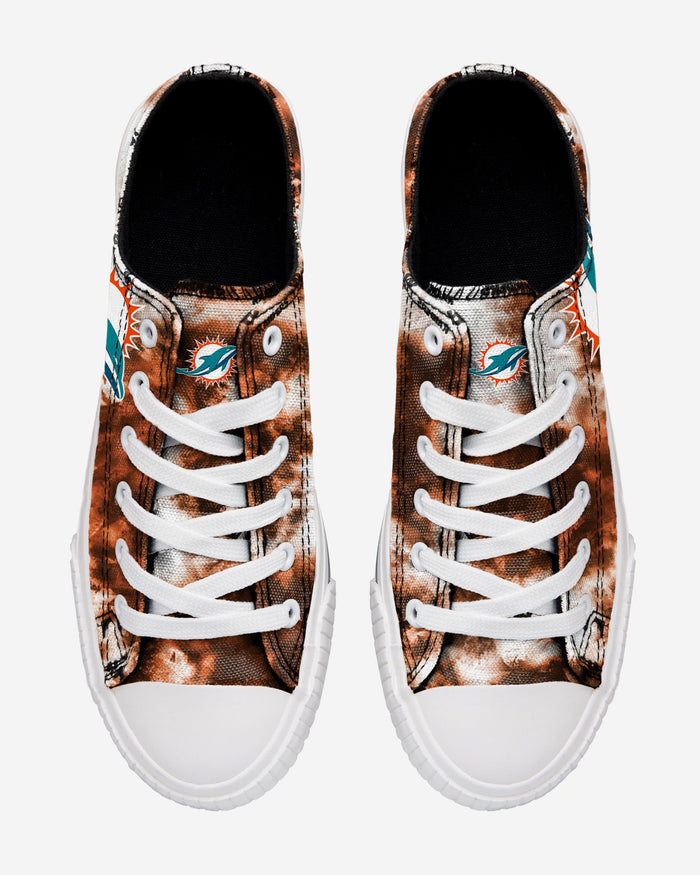 Miami Dolphins Womens Low Top Tie-Dye Canvas Shoe FOCO - FOCO.com