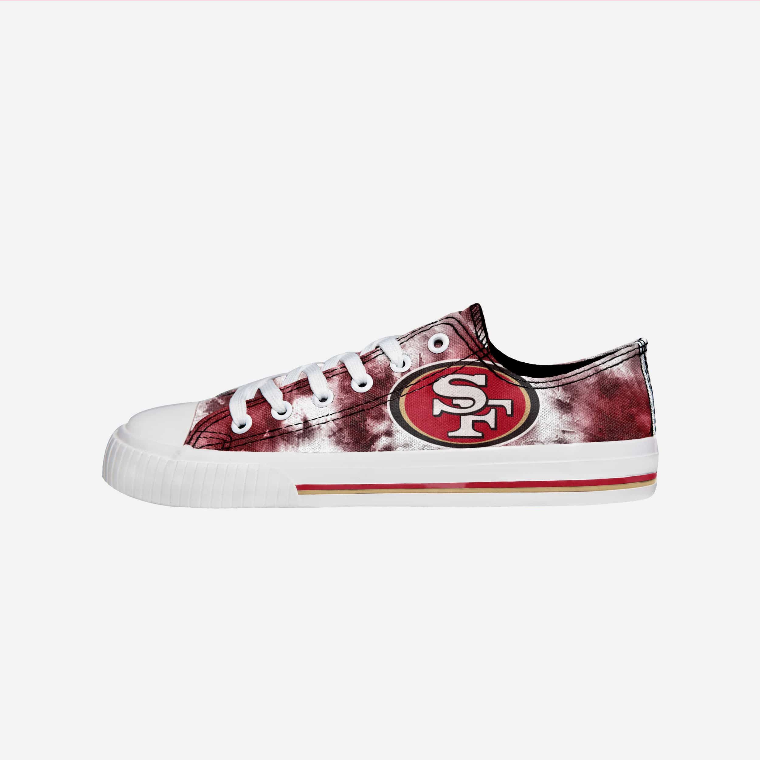 FOCO San Francisco 49ers NFL Womens Low Top Tie Dye Canvas Shoes - 7