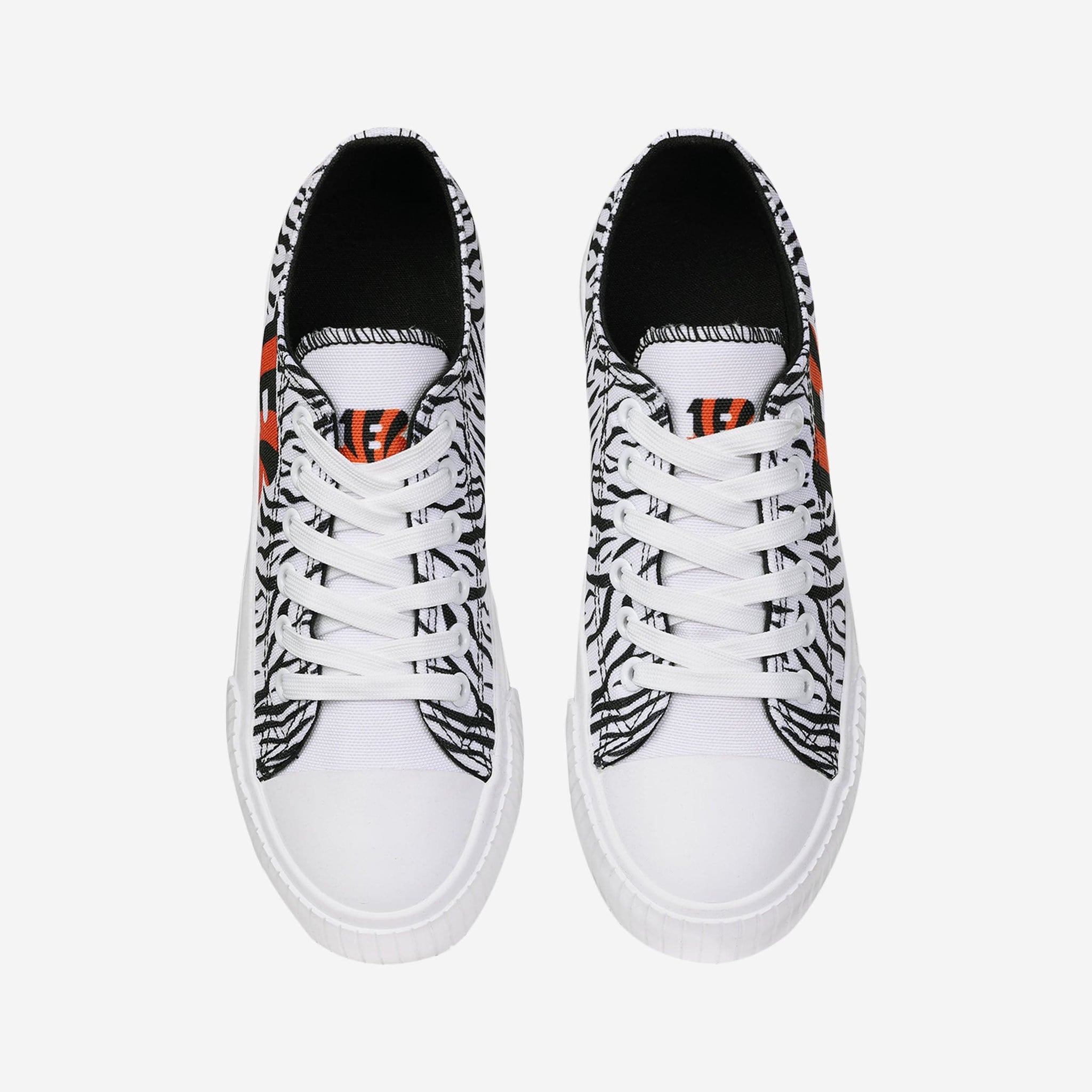 Cincinnati Bengals Womens Color Glitter Low Top Canvas Shoes