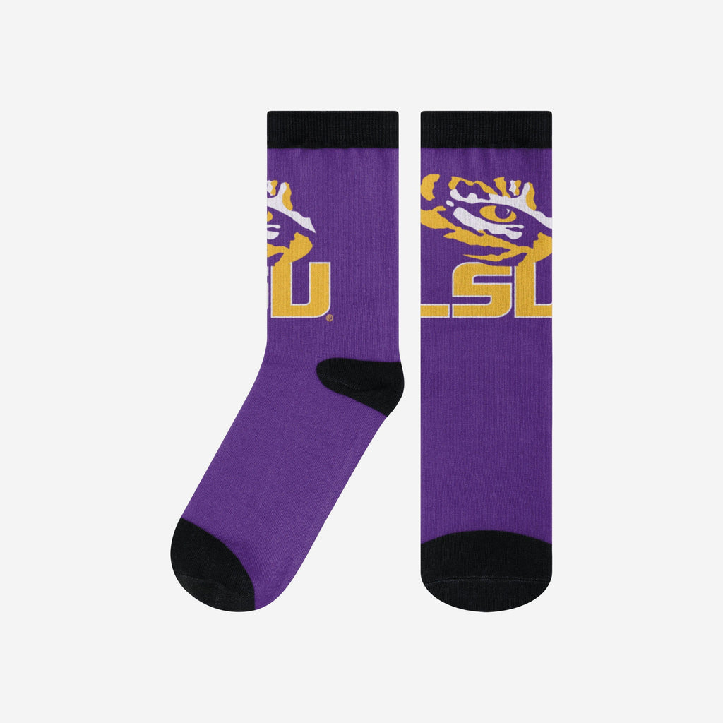 LSU Tigers Primetime Socks FOCO S/M - FOCO.com