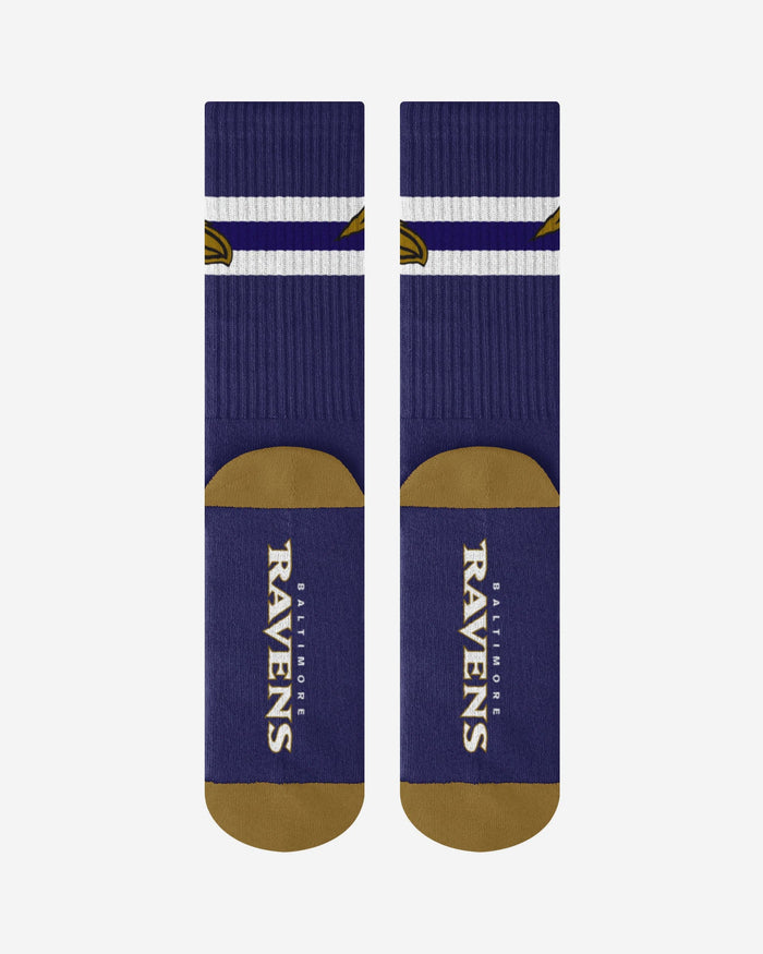 Baltimore Ravens Team Stripe Crew Socks FOCO - FOCO.com