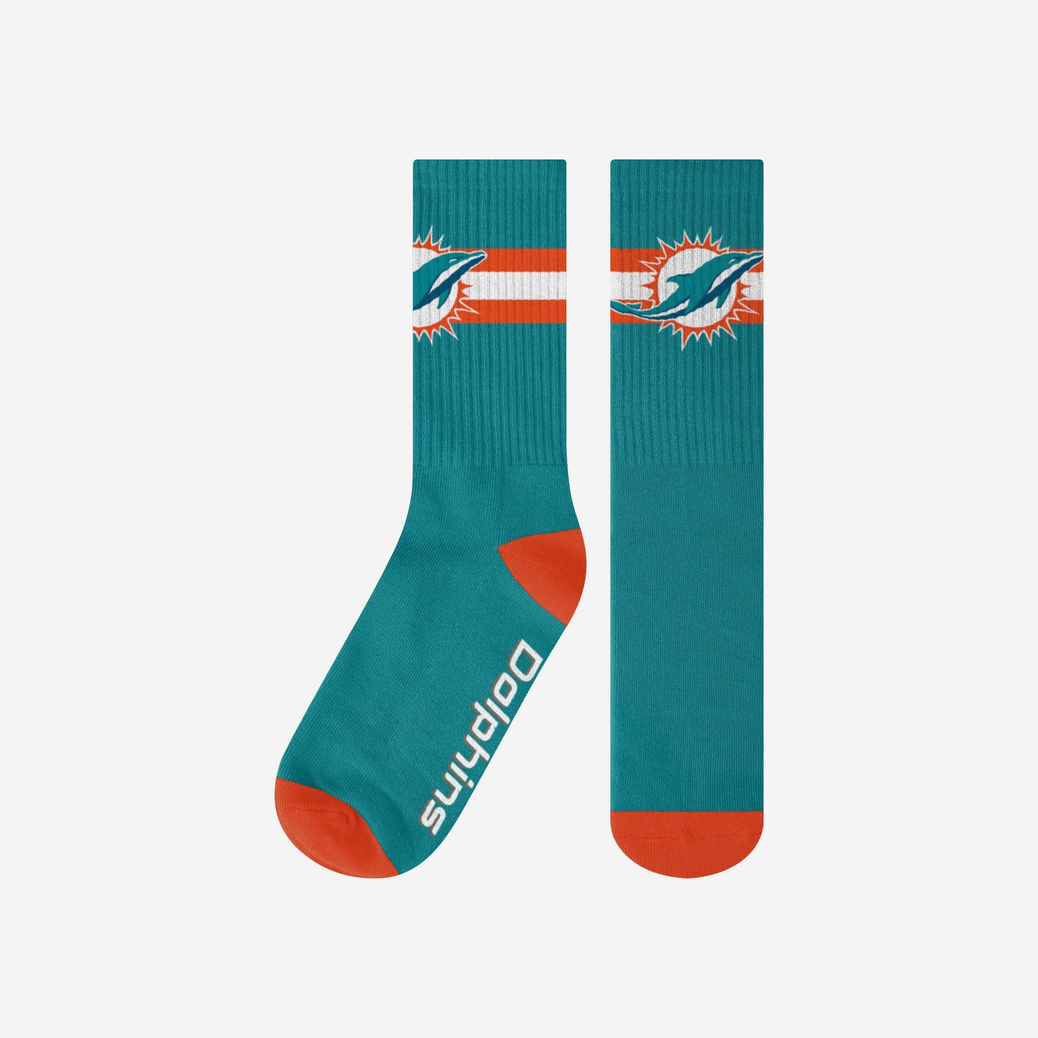 Miami Dolphins Team Stripe Crew Socks FOCO