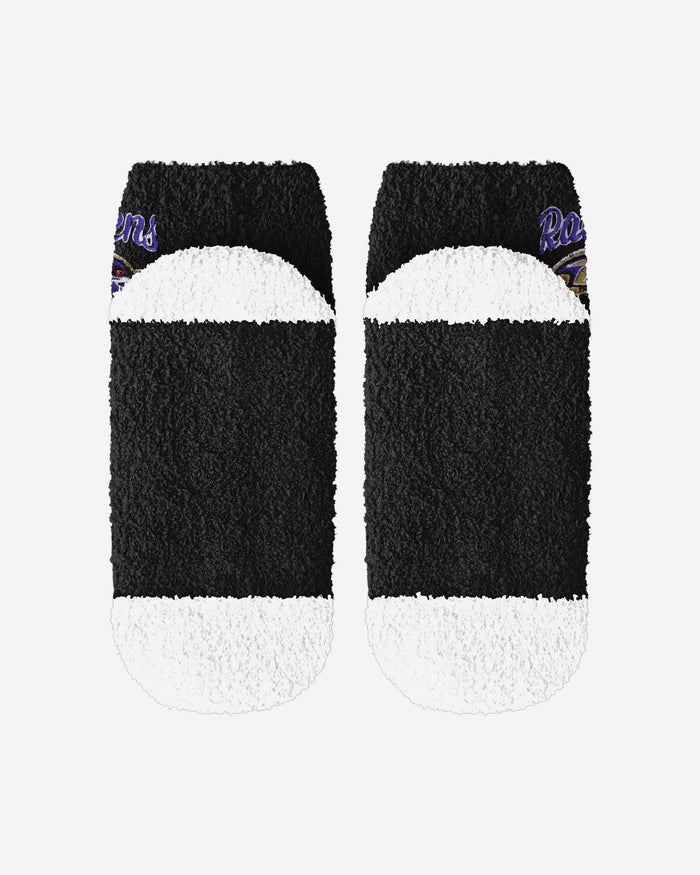 Baltimore Ravens 2 Pack Womens Script Logo Fuzzy Ankle Socks FOCO - FOCO.com