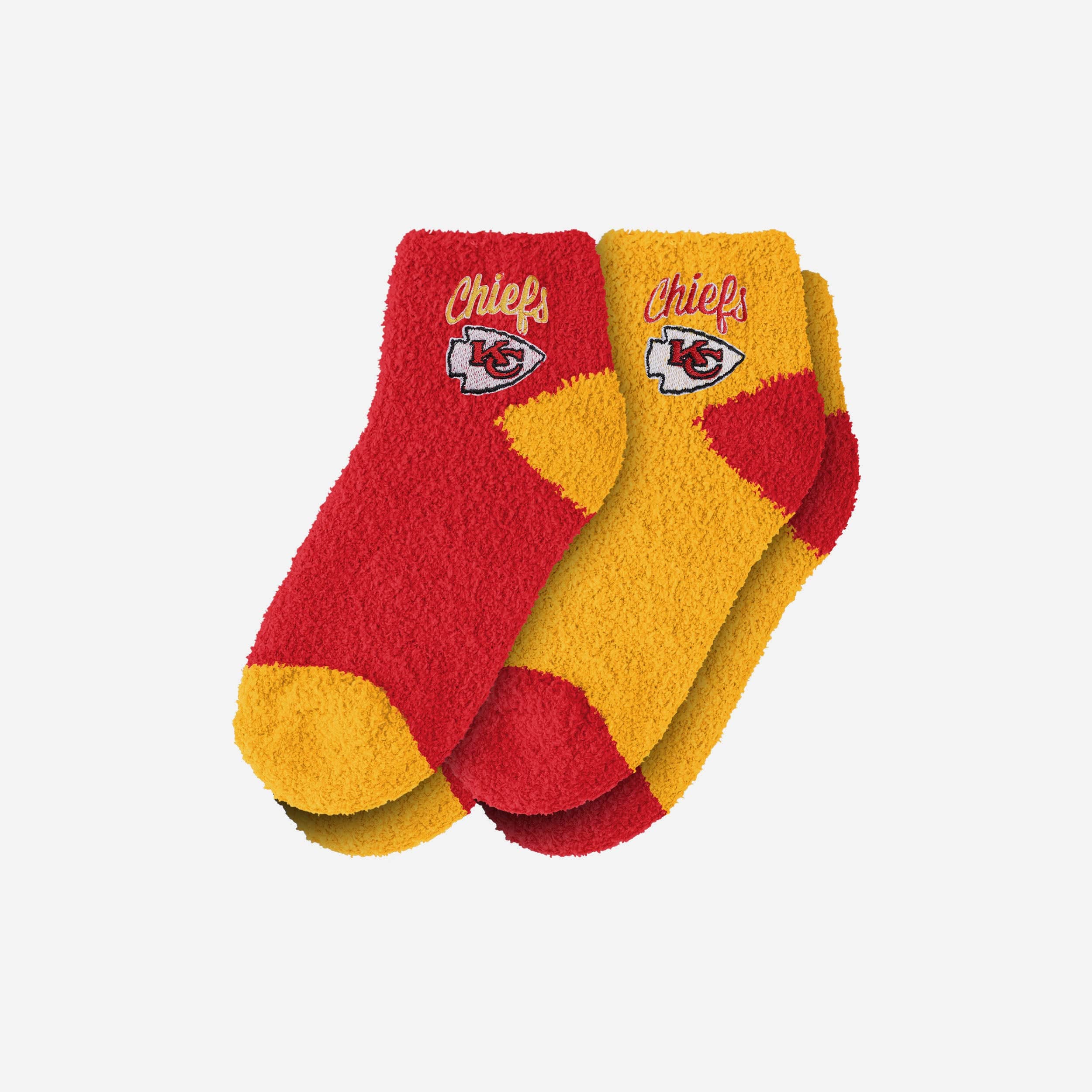 Kansas City Chiefs Womens Fan Footy 3 Pack Slipper Socks FOCO