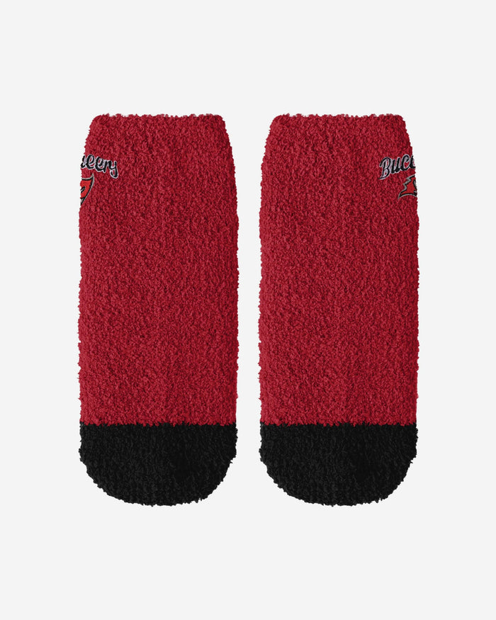 Tampa Bay Buccaneers 2 Pack Womens Script Logo Fuzzy Ankle Socks FOCO - FOCO.com