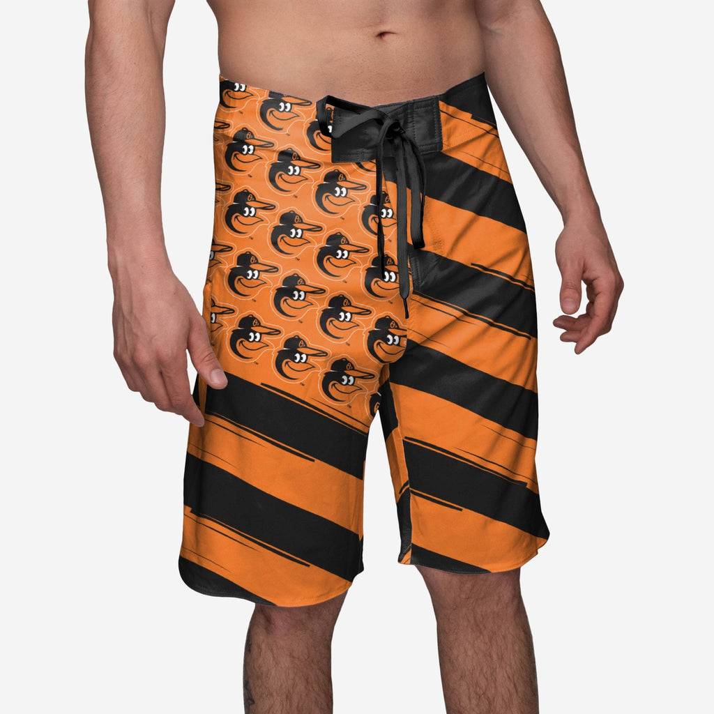 Baltimore Orioles Diagonal Flag Boardshorts FOCO S - FOCO.com