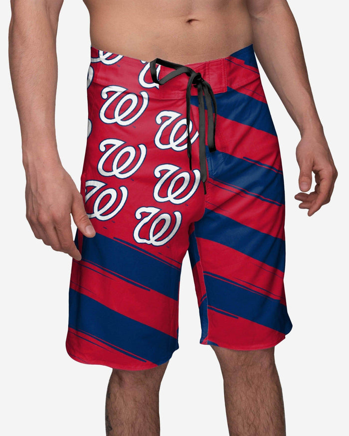 Washington Nationals Diagonal Flag Boardshorts FOCO S - FOCO.com