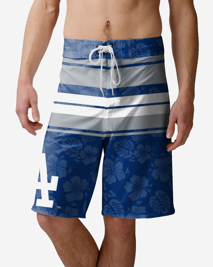 Los Angeles Dodgers Hibiscus Boardwalk Stripe Boardshorts FOCO S - FOCO.com