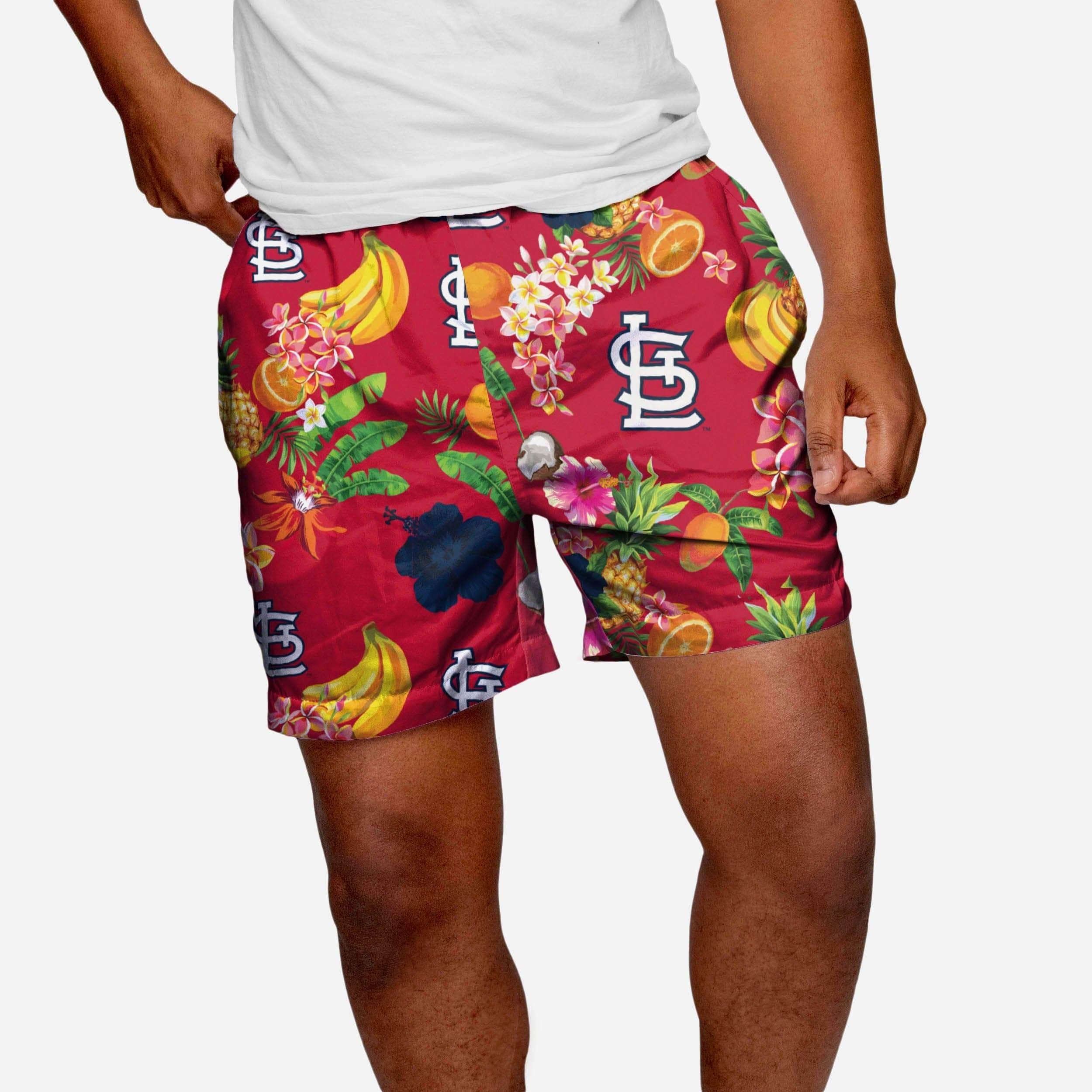 St Louis Cardinals Floral Swimming Trunks FOCO