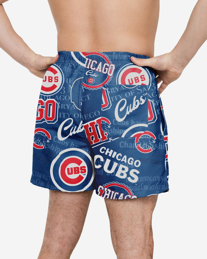 Chicago Cubs Logo Rush Swimming Trunks FOCO - FOCO.com