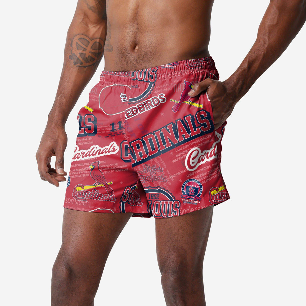 St Louis Cardinals Logo Rush Swimming Trunks FOCO S - FOCO.com