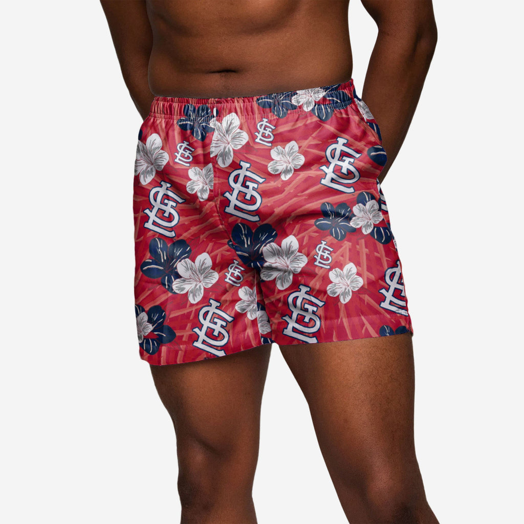 St Louis Cardinals Hibiscus Swimming Trunks FOCO S - FOCO.com