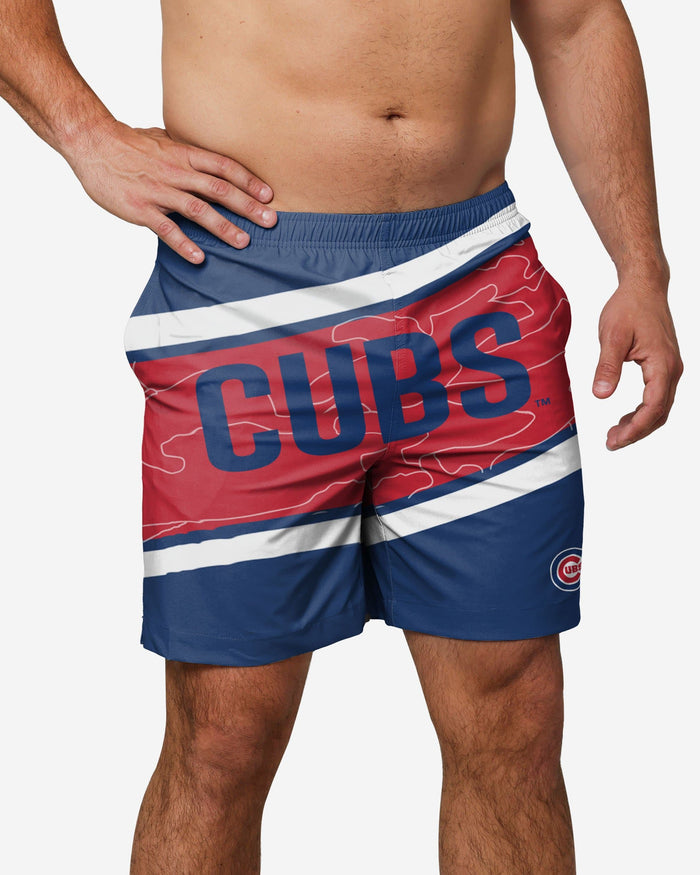 Chicago Cubs Big Wordmark Swimming Trunks FOCO S - FOCO.com