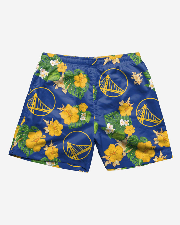 Golden State Warriors Floral Swimming Trunks FOCO - FOCO.com